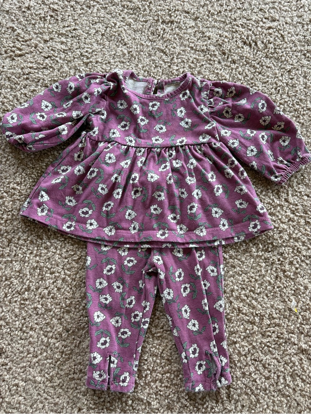 Baby Girl Floral Purple Two-Piece Set